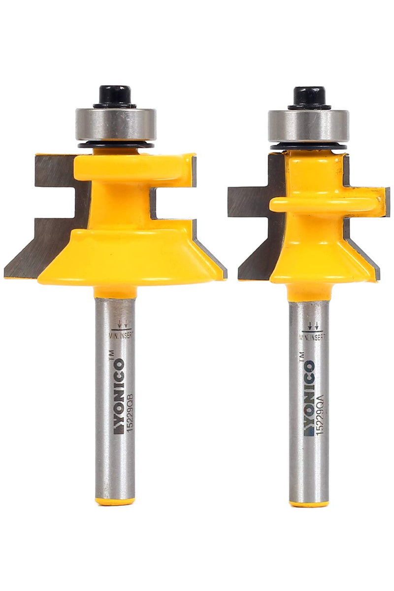 YONICO Tongue and Groove Router Bits Set Flooring 2 Bit Flooring 1/4-Inch Shank 15229q