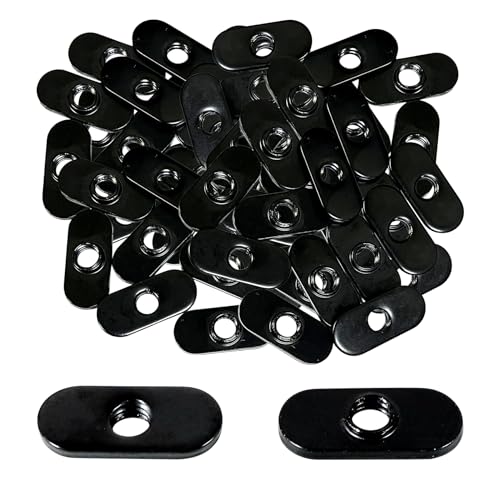 1/4"-20 Threaded Centered Slide in Economy T Nuts, T Nut Accessory Hardwares for 10 Series Aluminum Extrusion Profiles Rail, 100 Packs