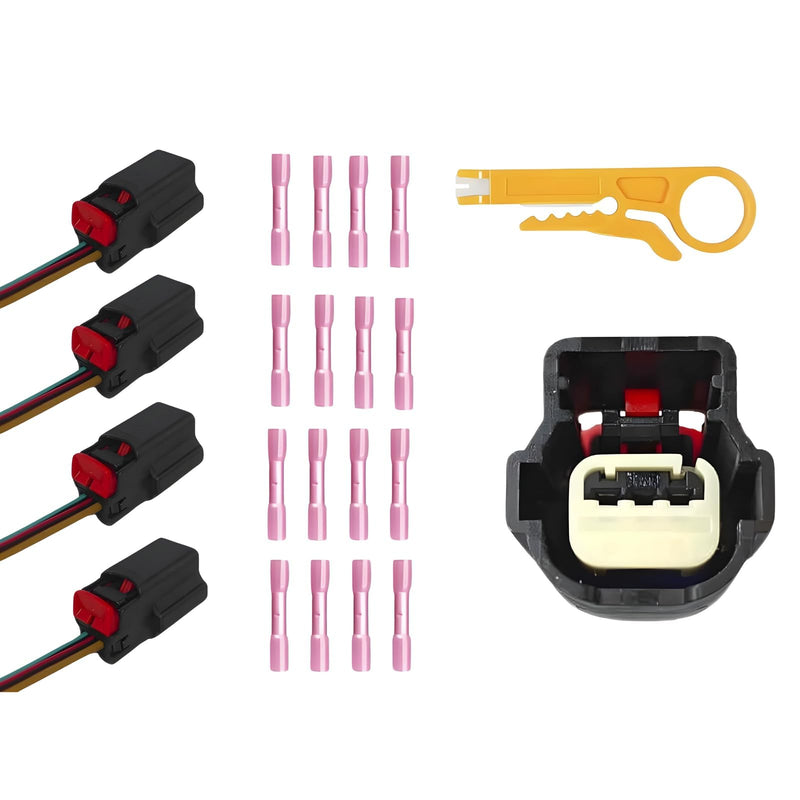 Reverse Backup Parking Sensor Connector 5.9 inch Pigtail 23428268 1EW63TZZAA 25961317 Parking Aid Sensor Harness 4Pcs Compatible with Cadillac Buick Chevrolet Chevy GMC