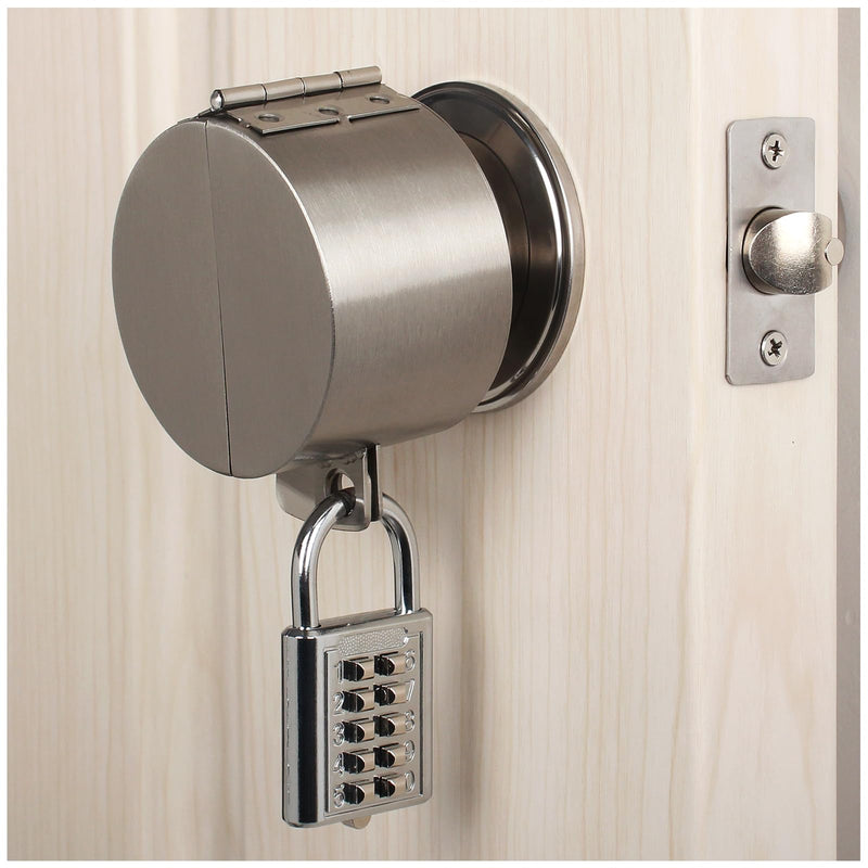 Door Knob Lock Cover | Blocks Keyhole Access, Disables Door Knob Stainless Steel