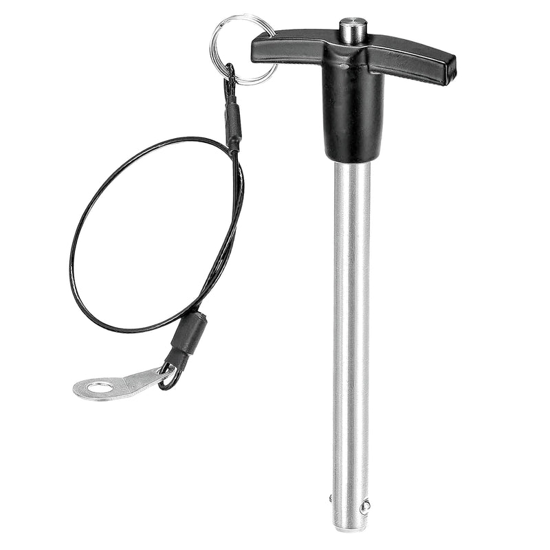 1Pc Stainless Steel T - Handle Lock Pins, 0.63""Pin Dia. 3.15""Usage Length Push-Button Quick Release Pin Safety Pin Handle Stop Pin with Lanyard Cable (Pin Dia(MM):16, Usage Length(MM):80) Pin Dia(MM):16