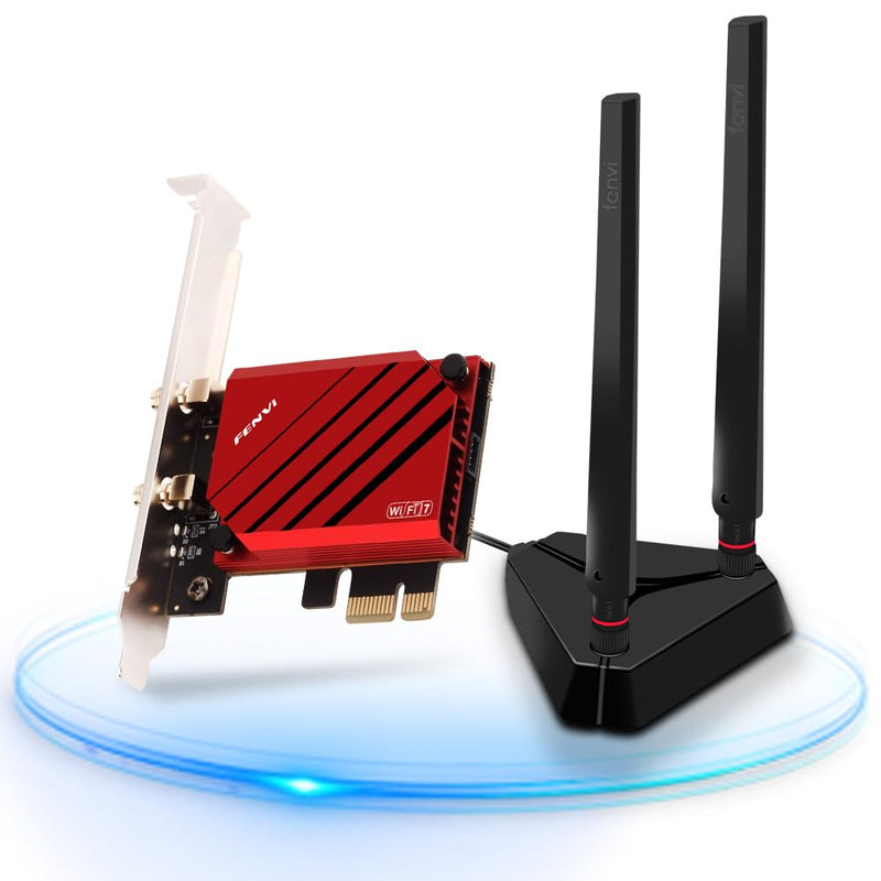FENVi PCI-E WiFi 7 Network Card (BE8800pro) BT5.4 BE200 9.3Gbps Gmaing 802.11be Tri-Band PCIe Desktop PC WiFi 7 Adapter Upgrades WiFi 6 WiFi 6E PCIe Card for Windows 11/10 Not Support AMD Motherboards BE8800pro