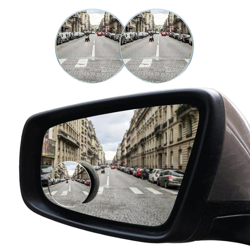 Car Blind Spot Mirror, 2"" Round Convex Mirror, Frameless HD Glass Rear View Mirror with Wide Angle Adjustable Stick, Universal Vehicle Exterior Accessories for Car SUV Truck (2 PCS) Round/2PCS