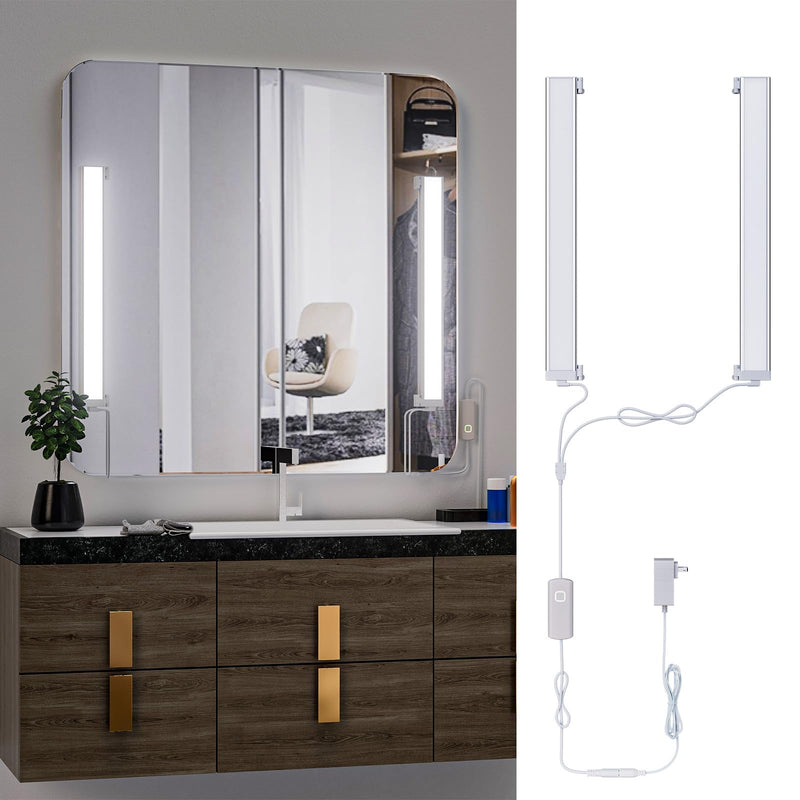 MY BEAUTY LIGHT Angle Adjustable LED Vanity Lights for Mirror, Bright Dimmable and Color Temperature Changeable LED Makeup Lights, Stick-on 24V Plug-in Bathroom Vanity Light Fixture 16.0 Watts