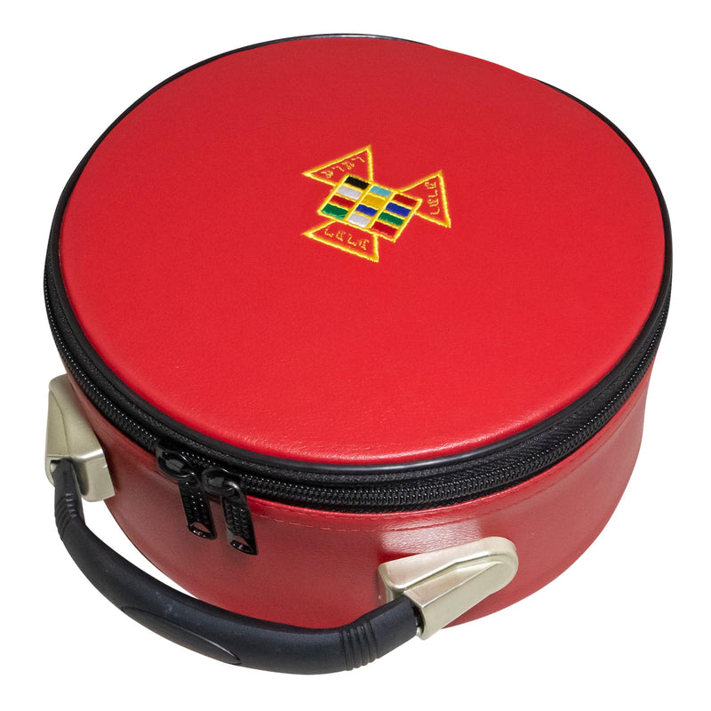 Masonic Royal Arch Past High Priest PHP Crown Cap Case Red | Hat Carrying Bag