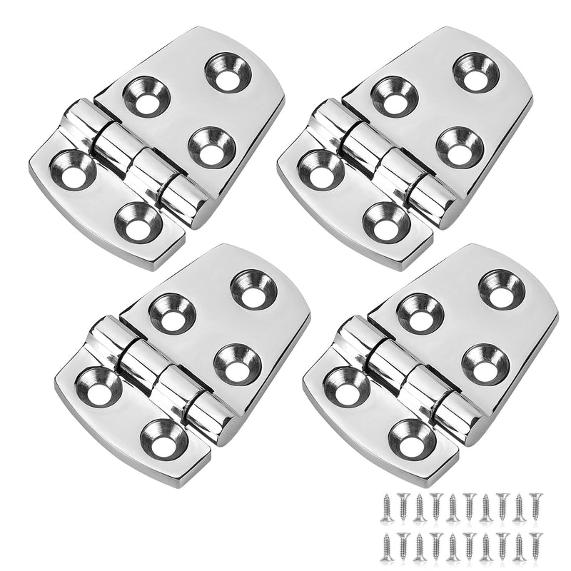 Marine Boat Hatch Hinges Stainless Steel, 2.25 inch x 1.5 inch(57 x 38 MM) 5 Holes, No Noise, Sturdy, 316 Stainless Steel with Screws (4 PCS) 2.25 x 1.5 inch（4 Pieces）