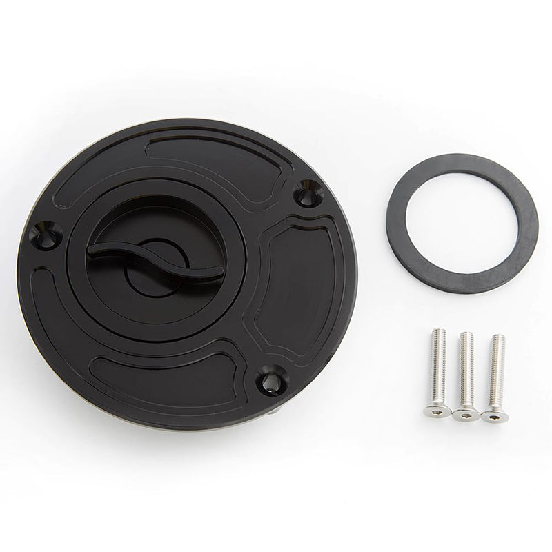 Motorcycle Gas Cap Fuel Tank Cover Keyless for R3 R25 R6/R6S R1 R1S R1M FAZER FZ1 FZ6 FZ6R FJR1300 MT10 FZ10 MT07/FZ07 FZ09/MT09 R125 Black