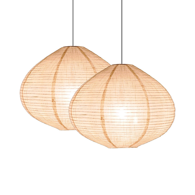 2PCS 16-inch Handmade Linen Pendant Light Shades Fabric Lampshade, Minimalist White/Beige, Foldable Hanging Lanterns for Bedroom, Living Room, Kitchen showcase window House Gift Idea 2Pcs Beige-16Inch pendant lampshade
