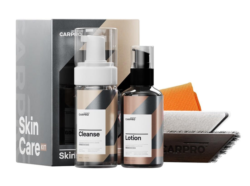 CARPRO Skincare Leather Kit: Car Leather Cleaner, Leather Conditioner, Brush & Towel - Clean and Condition All Types of Leather - Prevent Car Leather Seats from Fading, Cracking & Drying Out