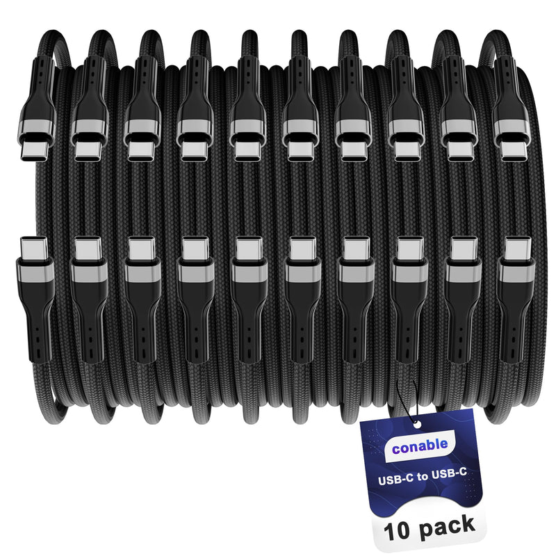 USB Type C Cable (8FT, 10-Pack), USB-C to USB C Fast Charging Cable, Compatible with iPhone 17 Air 16 15 Plus Pro Max, iPad Pro, Galaxy S25 S24 S23, CarPlay, LG and More 8FT