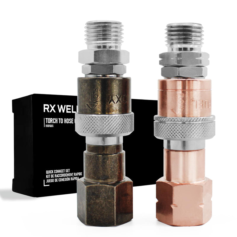 RX WELD Oxy-Fuel Quick Connect Torch To Hose Fittings, Cutting Torch Hose Quick Connect Sets