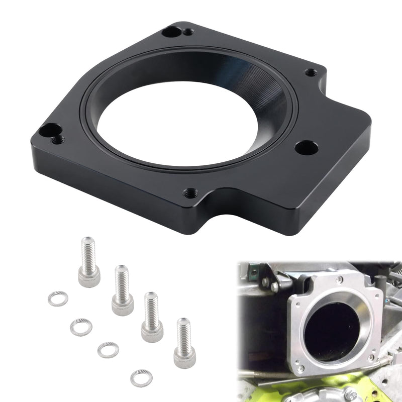 92mm LS Throttle Body Adapter Compatible WithLS1 3 Bolt Intake Manifold to LS3 4 Bolt Throttle Body DBC LM7 LR4 LQ4 LS6 L59 LQ9 LM4 L33 LSX 4.8L 5.3L 5.7L 6.0L Replacement for 551513 92mm Throttle Body Spacer Adapter