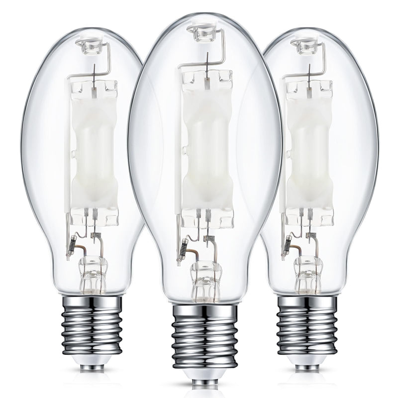Rossesay 3 Pcs 400 Watt Lighting Metal Halide Lamp MH400/U/MOG 36000 Lumen 4000K Outdoor Light Bulb 12, 000 Hour Span Life Mogul Base (E39) ED28 High Intensity Discharge Metal Halide Bulb(400 Watt) 400 Watts