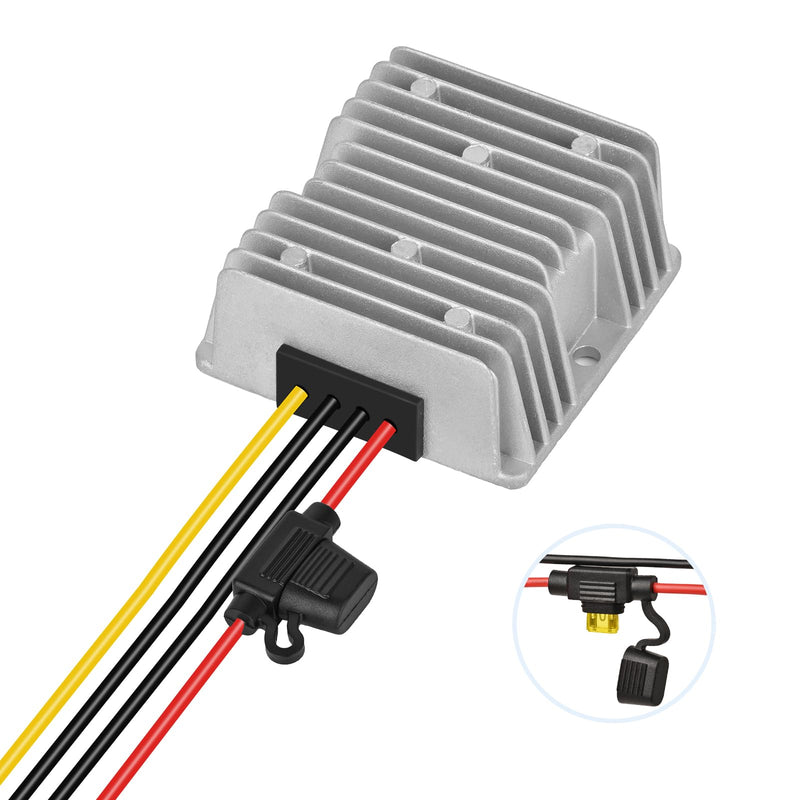 KInuoxj 20A 240W DC-DC 24V 36V 48V Step Down to 12V Converter Golf Cart Voltage Reducer Regulator Waterproof Transformer with Fuse