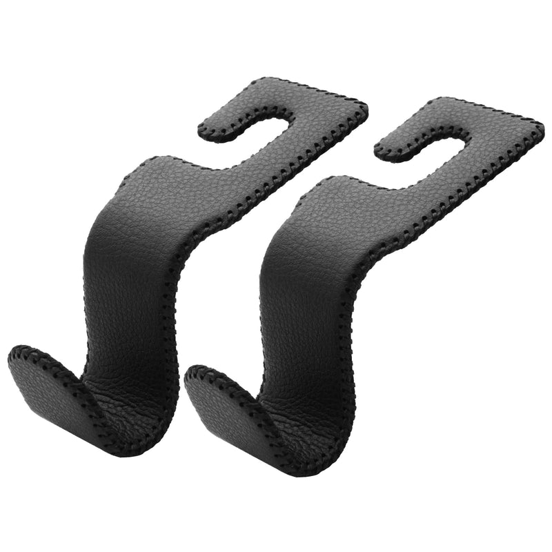 U-Shaped Car Leather Hooks – Car Purse Holder, Headrest Hooks for Car, Back Seat Organizer - Elevate Your Travel Experience!(Black) Black