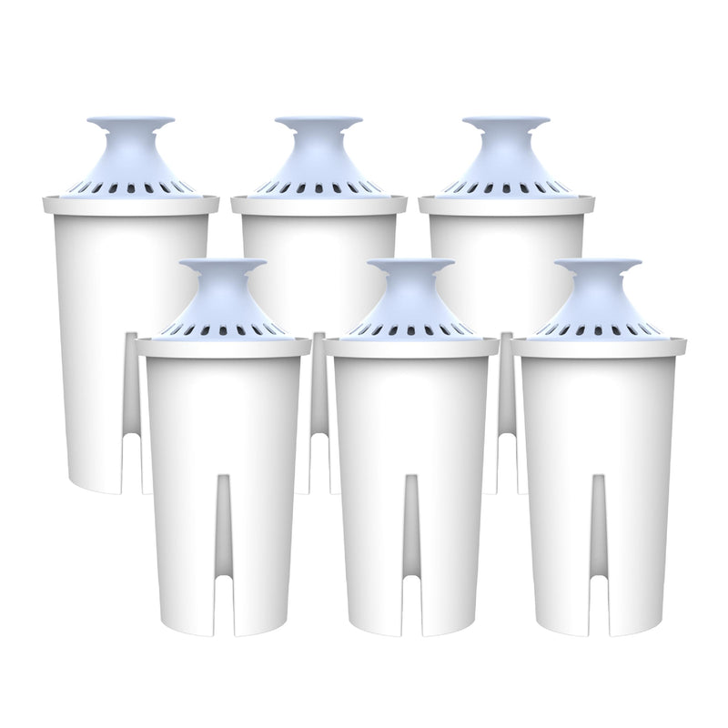 AQUA CREST 06-AL Alkaline Water Filter, Replacement for Brita® Filter, Brita® Pitchers and Dispensers, Everyday, UltraMax, Metro+, XL and More, NSF Certified, Increases Water PH, 1 Year Supply, 6 Pack 6 Count