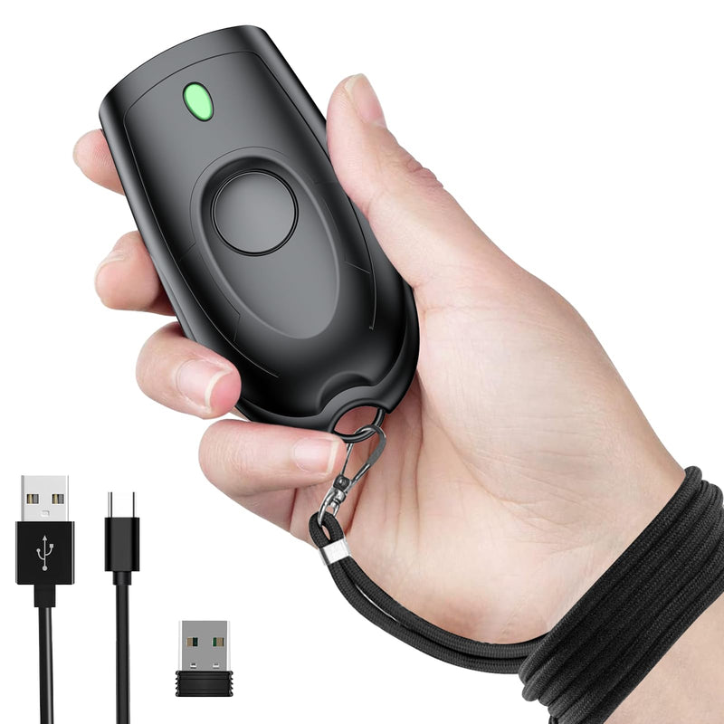 Symcode Bluetooth 2D Barcode Scanner Mini QR Portable Barcode Scanner 3-in-1 Bluetooth & 2.4G Wireless & USB Wired Barcode Scanner with Android,iOS,Computers,Windows, 2D QR Black