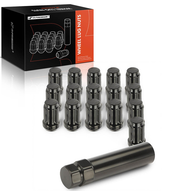 A-Premium 16-PC M12 x 1.25 Wheel Lug Nut w/Socket Key For Arctic Cat Vehicles - Kawasaki Mule Teryx & Yamaha Viking Wolverine Yxz1000R - Front & Rear