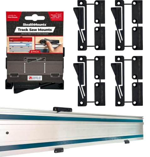 StealthMounts Track Mount - 4 Pack | Track Saw Guide Rail Mount | Track Saw Guide Mount | Track Saw Guide Rail Holder | Track Saw Storage | Track Saw Guide Organizer Made in the UK