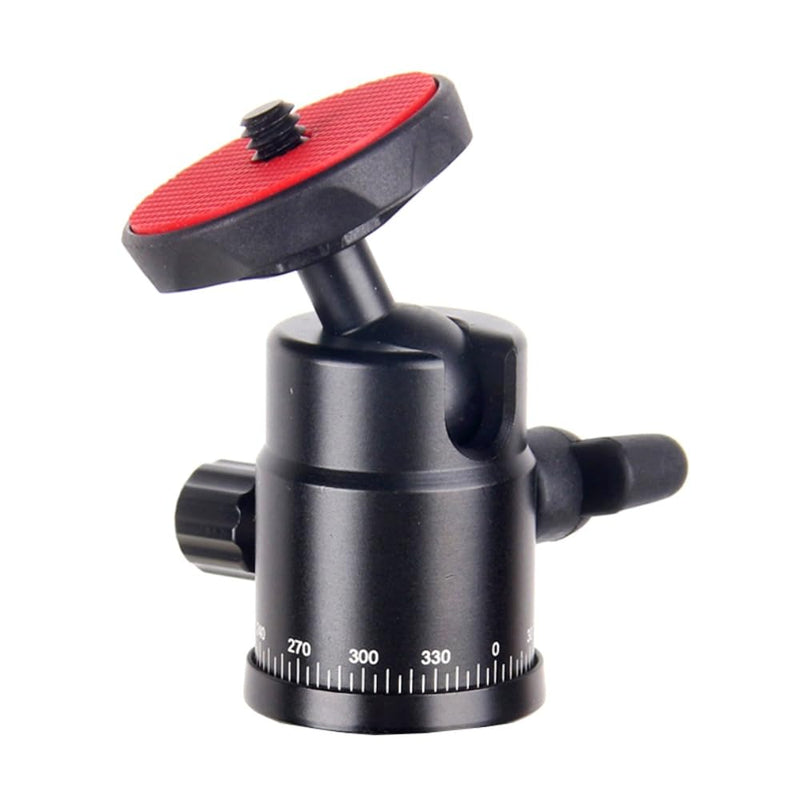 Tripod Ball Head with 1/4" Screw and Dual Hot Shoe Mount 360 Degree Rotatable Metal Adapter for DSLR Camera Tripods Monopods Camcorder Light Microphone (Load 4LB)