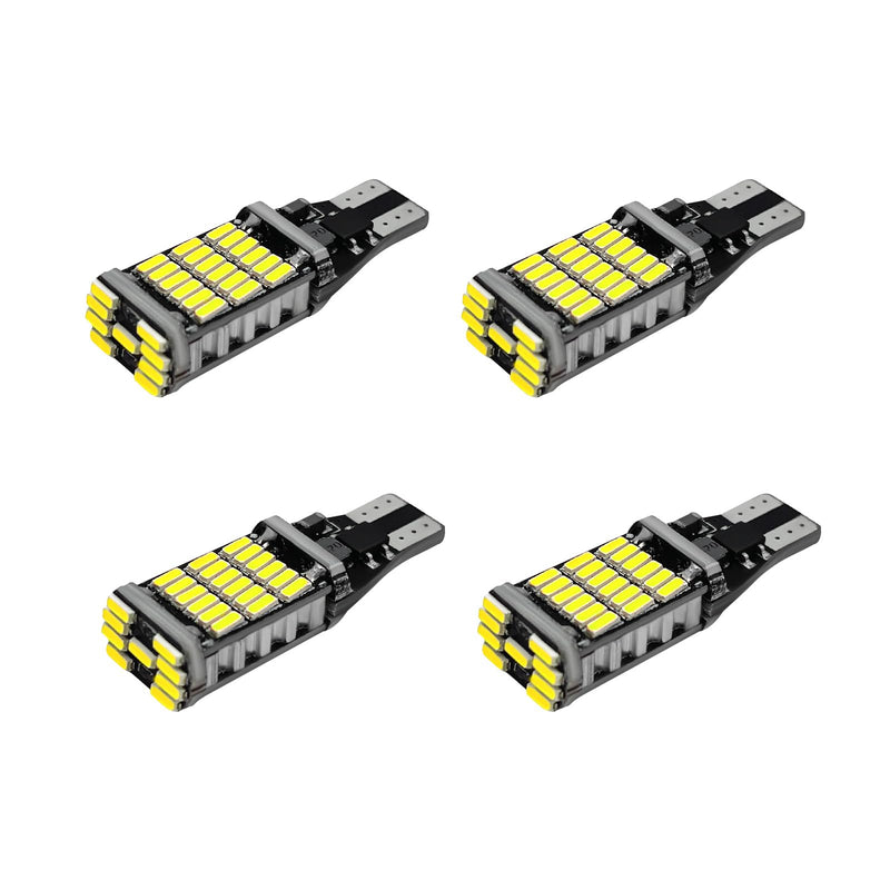 4 PCS LED Reverse Lights, T15 4014 45SMD Back Up Light Turn Signal Bulb, 6500K Super Bright Stop Light Bulbs Brake Lights for Cars Trucks RVs, Universal Car Accessories (White) White