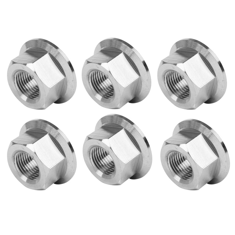 6PCS Titanium DIN6923 M5 M6 M8 M10 M12 M14 Hex Flange Nuts (M14 Pitch 1.25mm) M14 Pitch 1.25mm