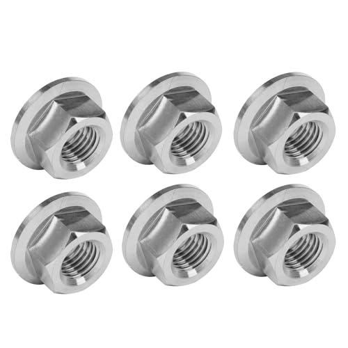 6PCS Titanium DIN6923 M5 M6 M8 M10 M12 M14 Hex Flange Nuts (M10 Pitch 1.25mm) M10 Pitch 1.25mm