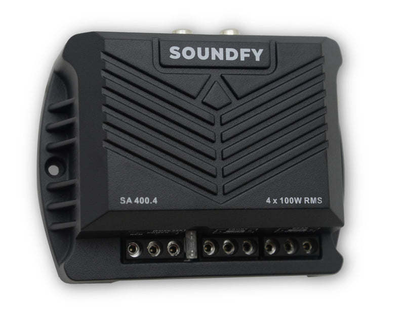 SA 400.4 2 Ohms Compact Digital 4 Channels Amplifier, 400 Watts RMS 400x4, 2Ω Stable, Multichannel Digital Car Audio Amp TS, Full-Range Sound Quality, Crossover
