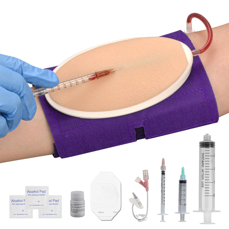 SimCoach Phlebotomy and Venipuncture Practice Kit, Wearable IV Practice Kit with Needles, IV Injection/Insertion Practice Kit for Medical Students, White