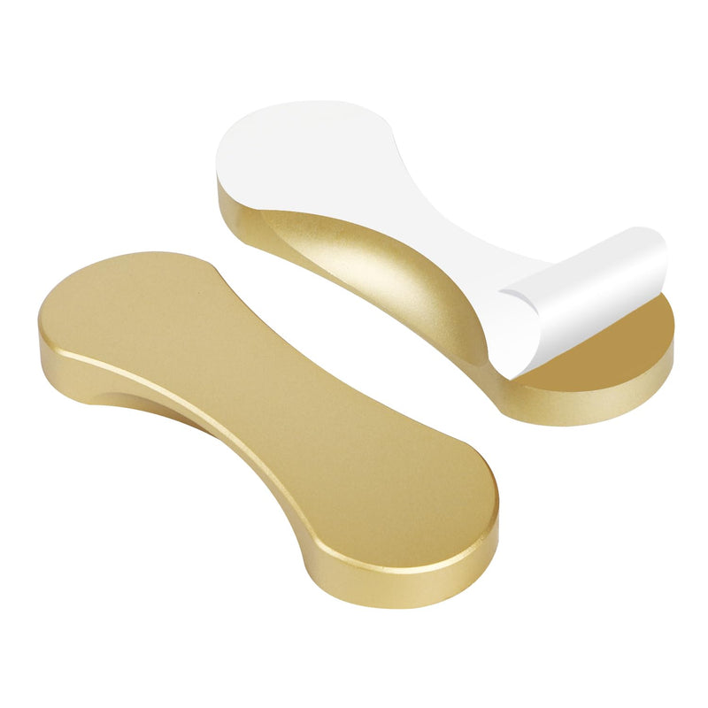 BaiNong 5 Pack Adhesive Drawer pulls 3 inch Stick on Handle Gold Stick on knobs for cabinets Glass Sliding Shower Door no Drill knobs for Window Adhesive Cabinet Handles