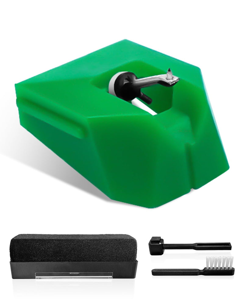 Upgrade Record Player Needle Fit for Audio-Technica AT-VMN95E Stylus, Elliptical Turntable Needle for AT-LP120X Vinyl Record Player, Diamond Record Player Needles Replacement Stylus with Phono Brush