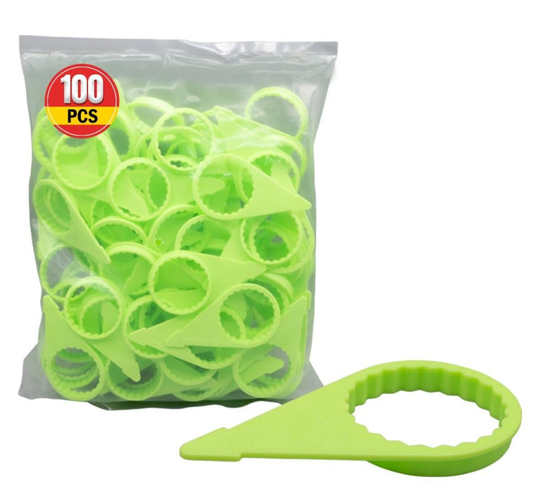 Mytee Products 100 Pcs Loose Wheel Lug Nut Indicator for 33 MM Nuts - High Visibility Green 22mm Pointed Studs - Wheel Check Indicators for Commercial Trucks, Enclosed Trailers. 1 - Pack