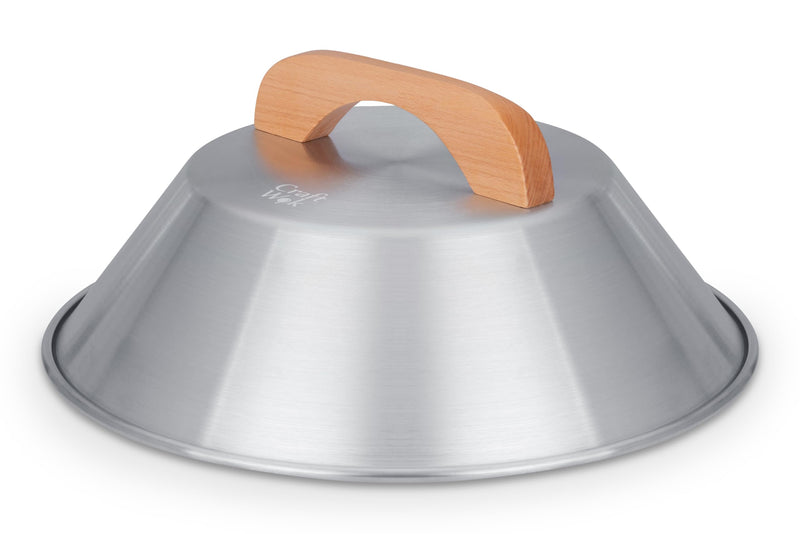 Craft Wok Dome Lid for 14-Inch Woks Traditional Dome Shaped with Wooden Handle Cover for 14 inch Woks Asian Cookware Aluminum / 732W3 13' (for 14' woks)