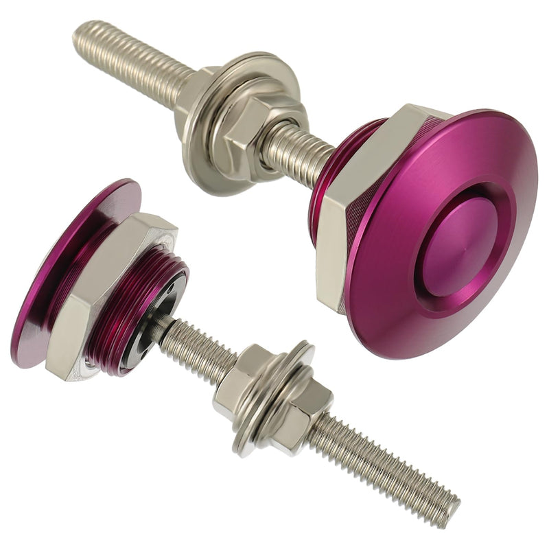 Diameter 1.25 inch Quick Release Latch Bumper Bumper Hood License Plate Lock Clip Kit Universal Aluminum Engine Hood Pin(Pack of 2pcs,Purple) Purple