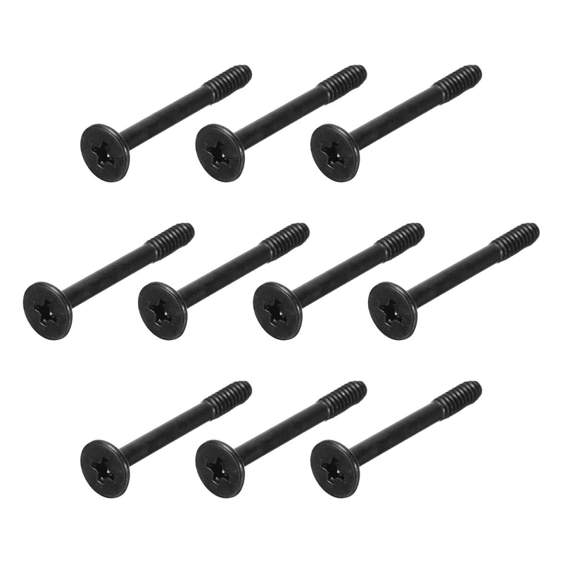 MECCANIXITY 30PCS Computer Case Fan Screws 1.18"L PC Reducing Vibration Screws Housing Radiator Screws for Fans Cooling Components, Flat Nail Head, Black 30