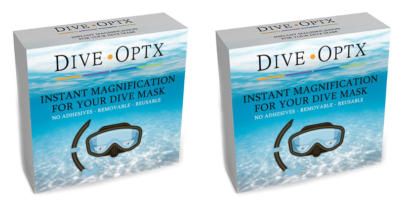 Calabria Hydrotac Dive OPTX 20/20 Stick On Bifocal Lenses Used for Scuba Masks/Diving Goggles Magnifying Bi-Focal Stickers Clear - 2 Pack (2 Pairs - 4 Lenses) 2.0 x