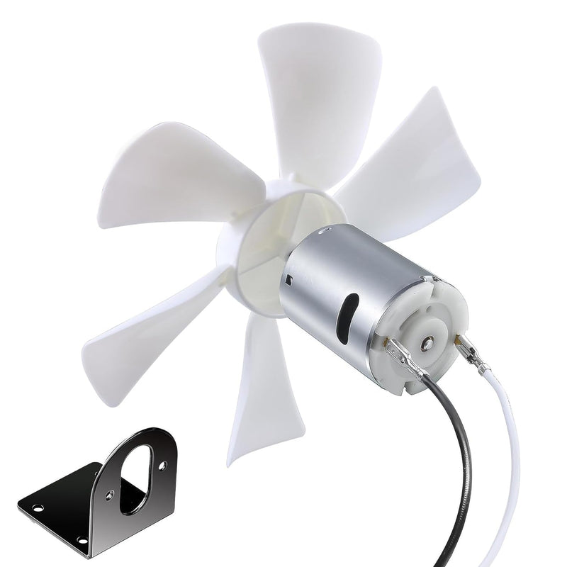 PlusRoc RV Vent Fan Replacement 6 inches RV Exhaust Bathroom Ventilation Roof Ceiling Fan 12V D-Shaft Motor White Blades Compatible with Heng's Elixir Jensen, 130 CFM D Shaft Large Motor (130CFM)