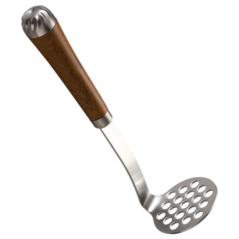 GANAZONO Stainless Steel Potato Masher with Wooden Handle - Manual Mini Masher for Smooth Mashed Potatoes and Vegetables - Kitchen Tool for Baby Food and Cooking 23.00X5.90X5.90CM Style 1