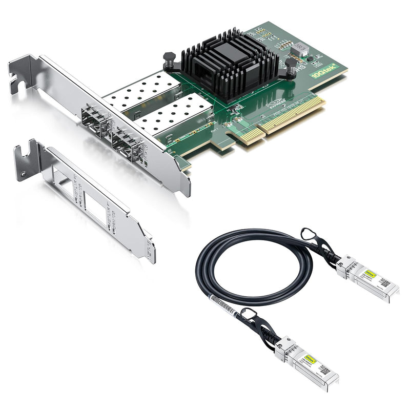 1 Pack of 10Gb PCI-E NIC Network Card and 1 Pack of 1 Meter(3.3ft) SFP+ DAC Twinax Cable, Passive, Compatible with Mikrotik S+DA0001,