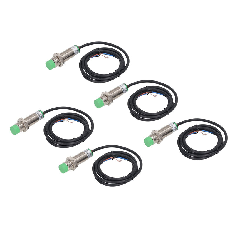 Inductive Proximity Sensor, 10-36VDC, 2 Wire Normally Open, 8mm Detection, IP65, 5 Pack