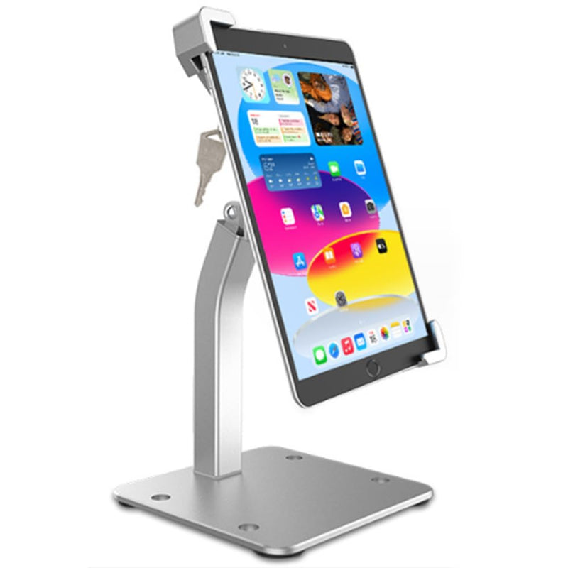 Anti-Theft Kiosk Desktop Stand for 7-11“ ipad Tablet, 360° Swivel Heavy Duty Aluminum Retail POS Business Tablet Mount with Security Lock, Compatible iPad 10th 9th 8th Gen iPad 10.9 10.2 9.7