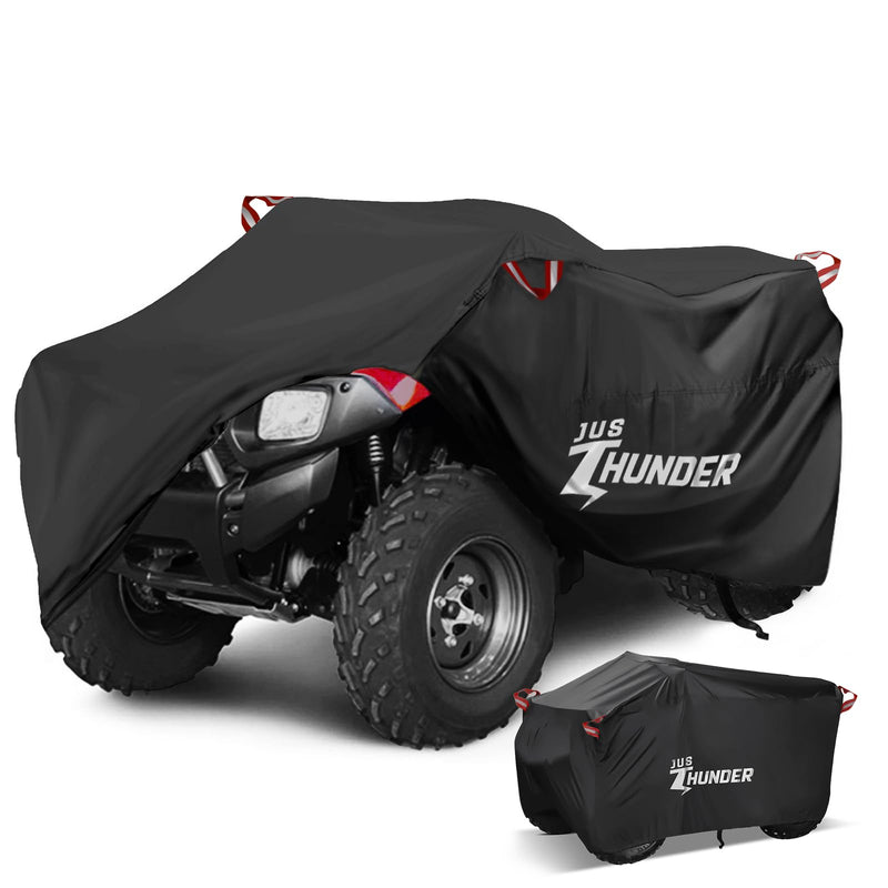 ATV Cover Waterproof Outdoor - Windproof ATV Covers Heavy Duty 4 Wheeler Cover Ripstop UV Protects Four Wheeler from Sun Rain Snow, Quad Cover for Polaris Yamaha Suzuki Honda XL Black XL-82.7''L x 47.2''W x 45.2''H