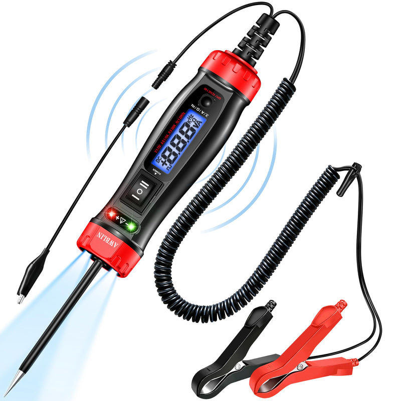 AWBLIN Power Circuit Probe Tester, 5-60V DC Digital Automotive Test Light with Voltmeter, Auto Voltage Current Relay Resistance Short Detection, Trailer Fuse Tester, Car Electrical Diagnostic Tool