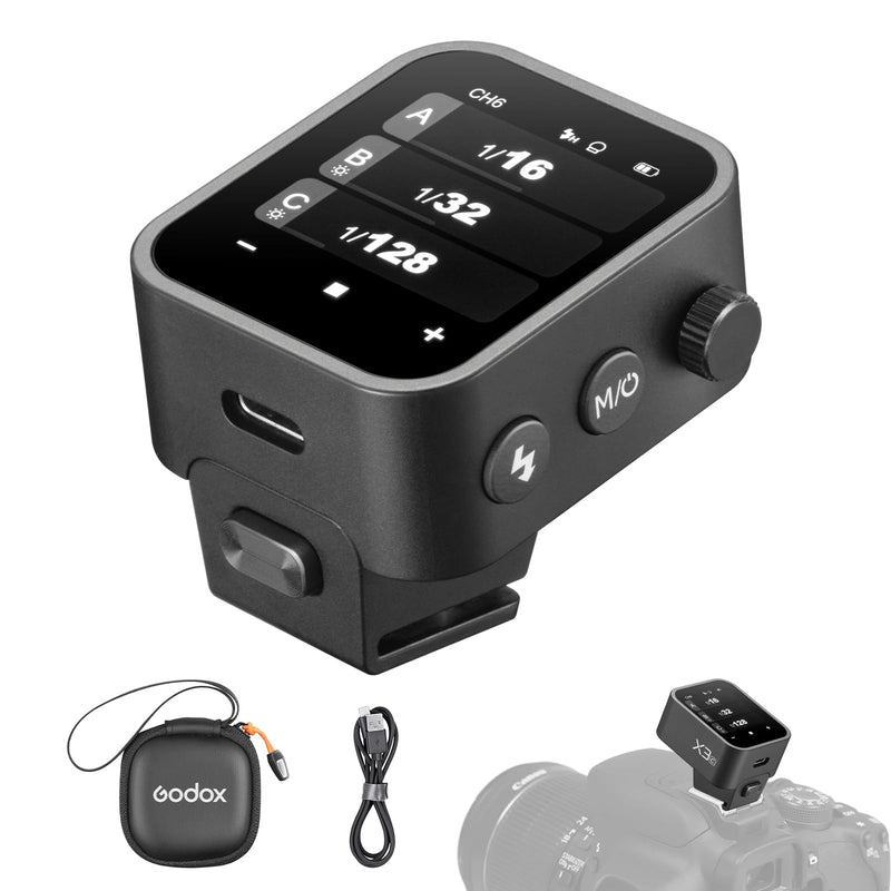 Godox X3-C Touchscreen TTL Wireless Flash Trigger for Canon Camera, 1/8000s HSS TTL TCM Function, Built-in Battery USB-C Charge Flash Transmitter Compatible with Canon R5 R6 R7 5D 6D
