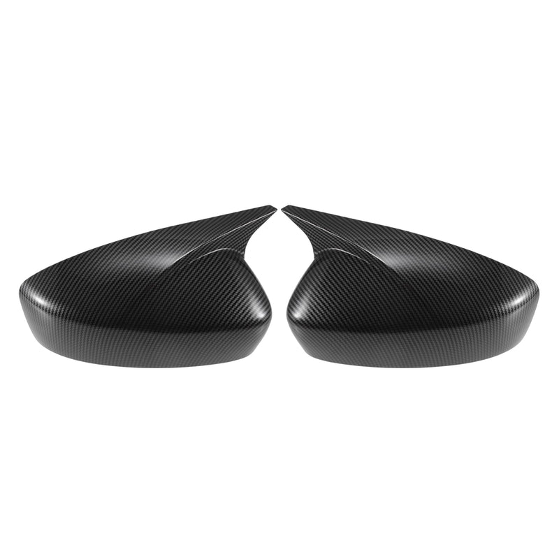 X AUTOHAUX 1 Pair Car Rear View Driver Passenger Side Mirror Cover Cap Overlay Black Carbon Fiber Pattern for Mazda 3 Axela 2014-2019 Mirror Guard Covers Exterior Styling Decoration Trims