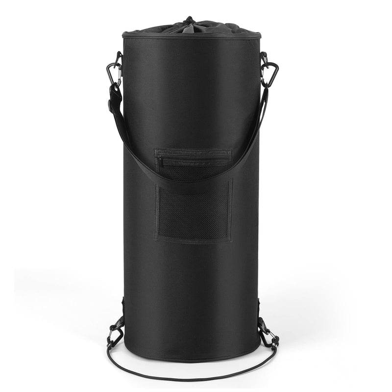 Waterproof Boat Trash Can with 6 Clips, 13 Gal Boat Trash Bag Holder with Pocket, Reusable Fast Cleaning Pontoon Boat Accessories, Marine Boat Garbage Can for Fishing, Sandbar, or Camping Black