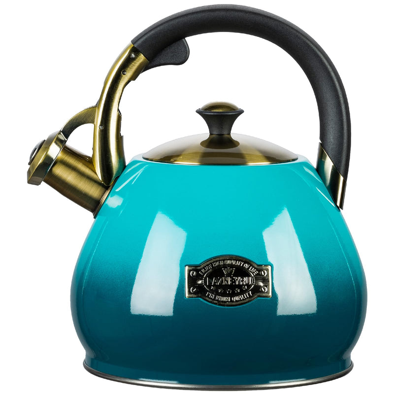 Tea Kettle Stovetop Whistling Kettle Teapot, 3Quart Tea Pot Stainless Steel Teakettle for Stove Top with Heat Proof Ergonomic Handle Blue