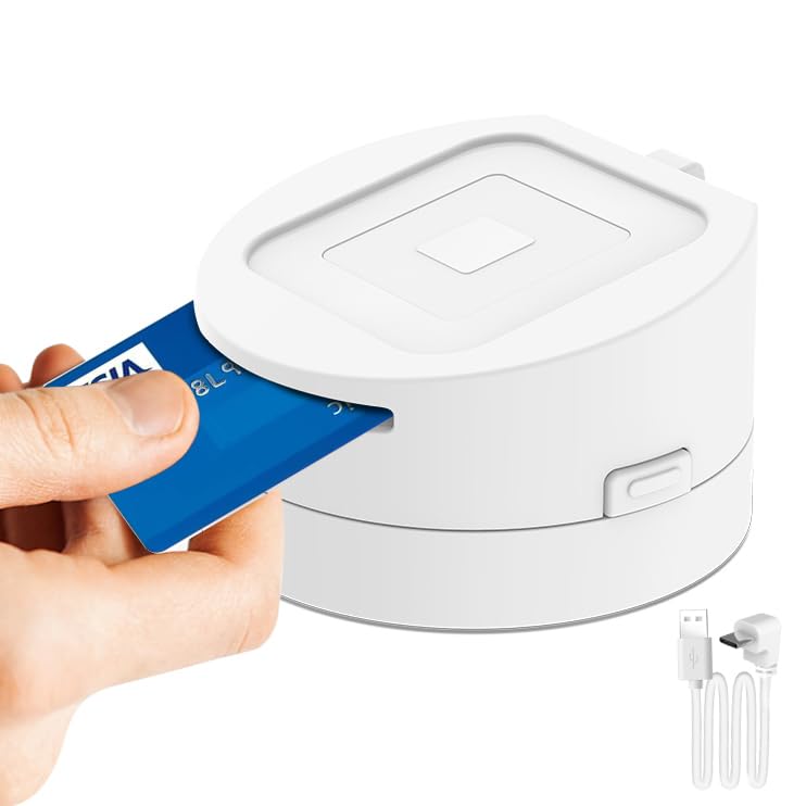 Dock for Square Reader - Compatible with 1st and 2nd Generation Square Reader, Elegant White Case, Anti-Sleep Feature, Includes 1.5m Cable - Stylish and Functional, White.