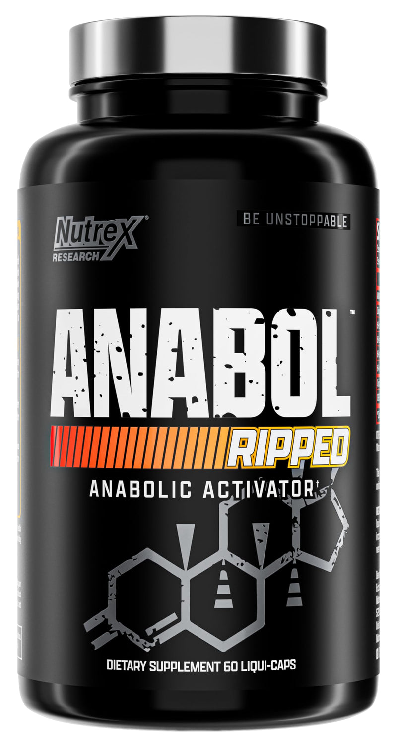 Nutrex Research Anabol Ripped Anabolic Muscle Builder for Men, 2-in-1 Muscle Builder and Shredding Supplement, (60 Count) 60 Count (Pack of 1)