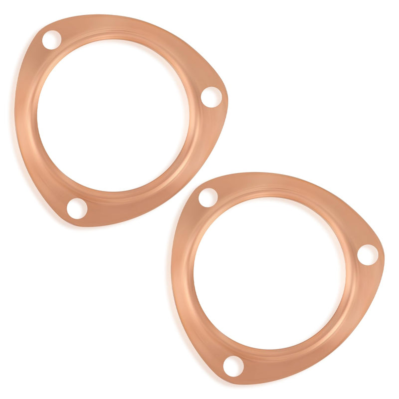 2PCS 3" Exhaust Gasket,Copper Exhaust Flange for Header Gasket & Collector Gasket,Car Accessories Exhaust Pipe Gasket Compatible with BBC/SBC,Automotive Exhaust Systems & Parts (3") 3"